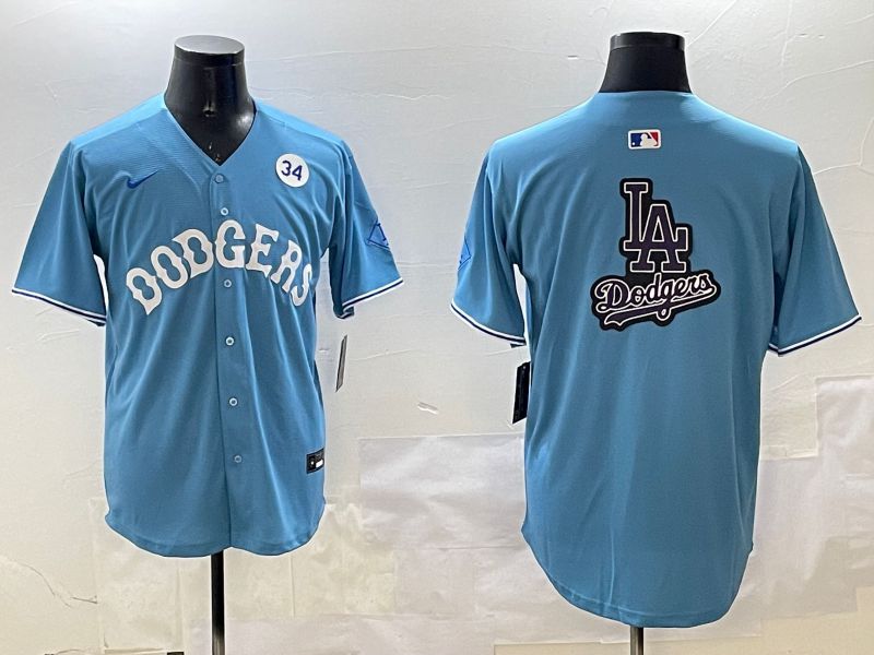 Men Los Angeles Dodgers Blank Light Blue Throwback Game 2025 Nike MLB Jersey style 30